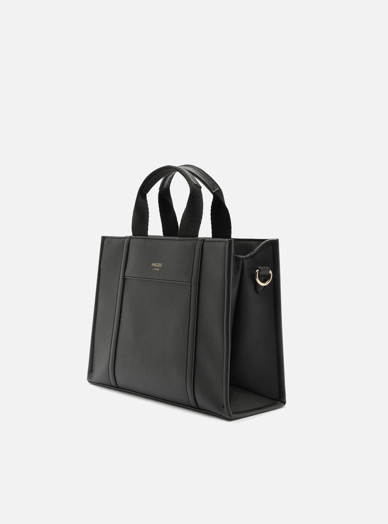 Bolsa Tote Preta Média Bolso Frontal — foto 2