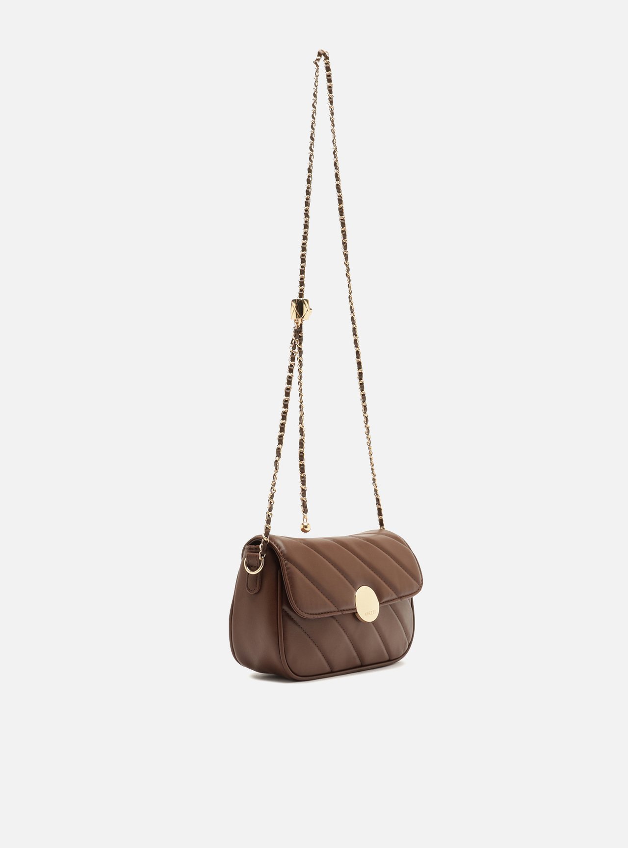 Bolsa Tiracolo Marrom Média Matelassê Corrente — foto 5