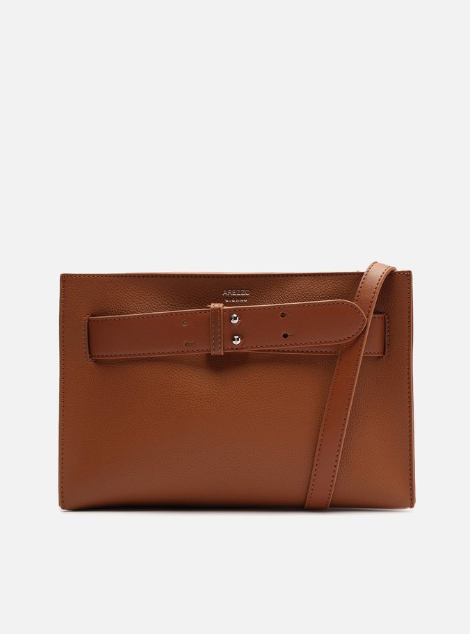 Bolsa Tiracolo Marrom Pequena Tira Rebites