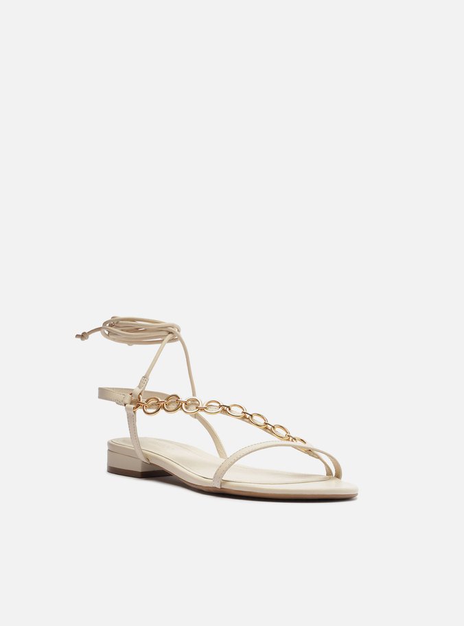 Sandália Rasteira Off-White Tira Argolas