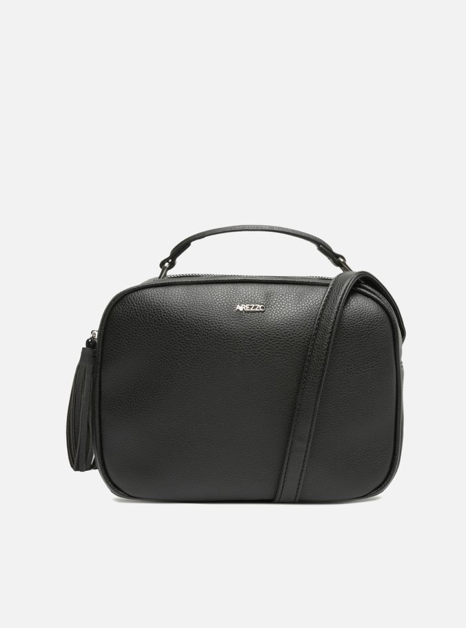 Bolsa Tiracolo Preta Pequena Texturizada