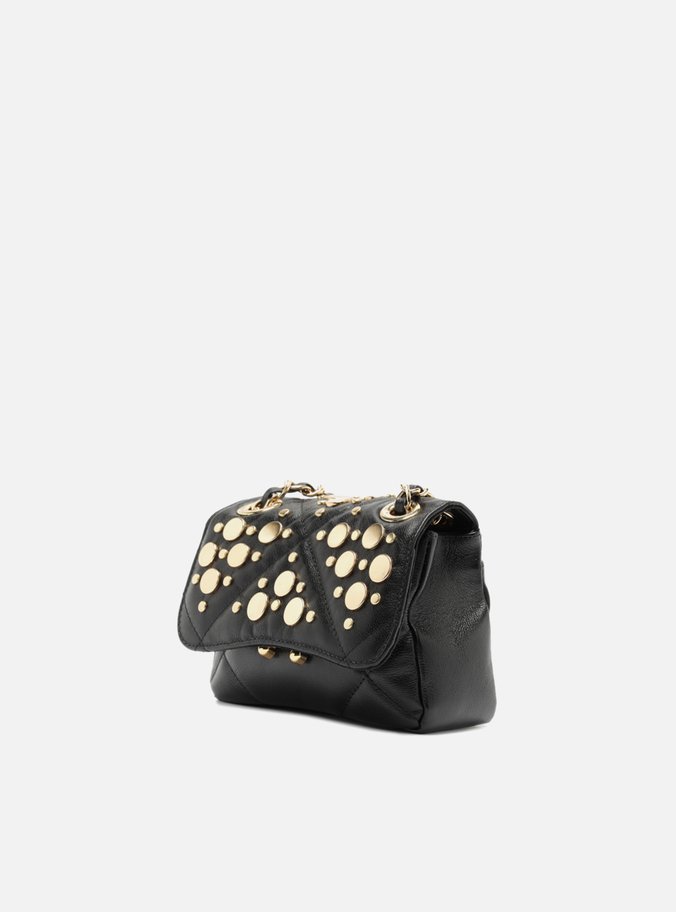 Bolsa Tiracolo Rosa Couro Mizz Pequena Tachas