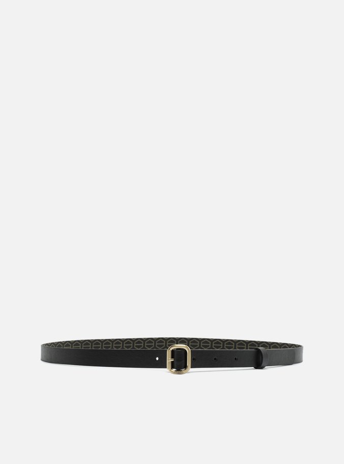 Cinto Preto Couro Liso Fino Fivela