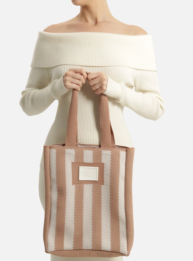 Bolsa Shopping Marrom Crochê Cannes Grande Listrada