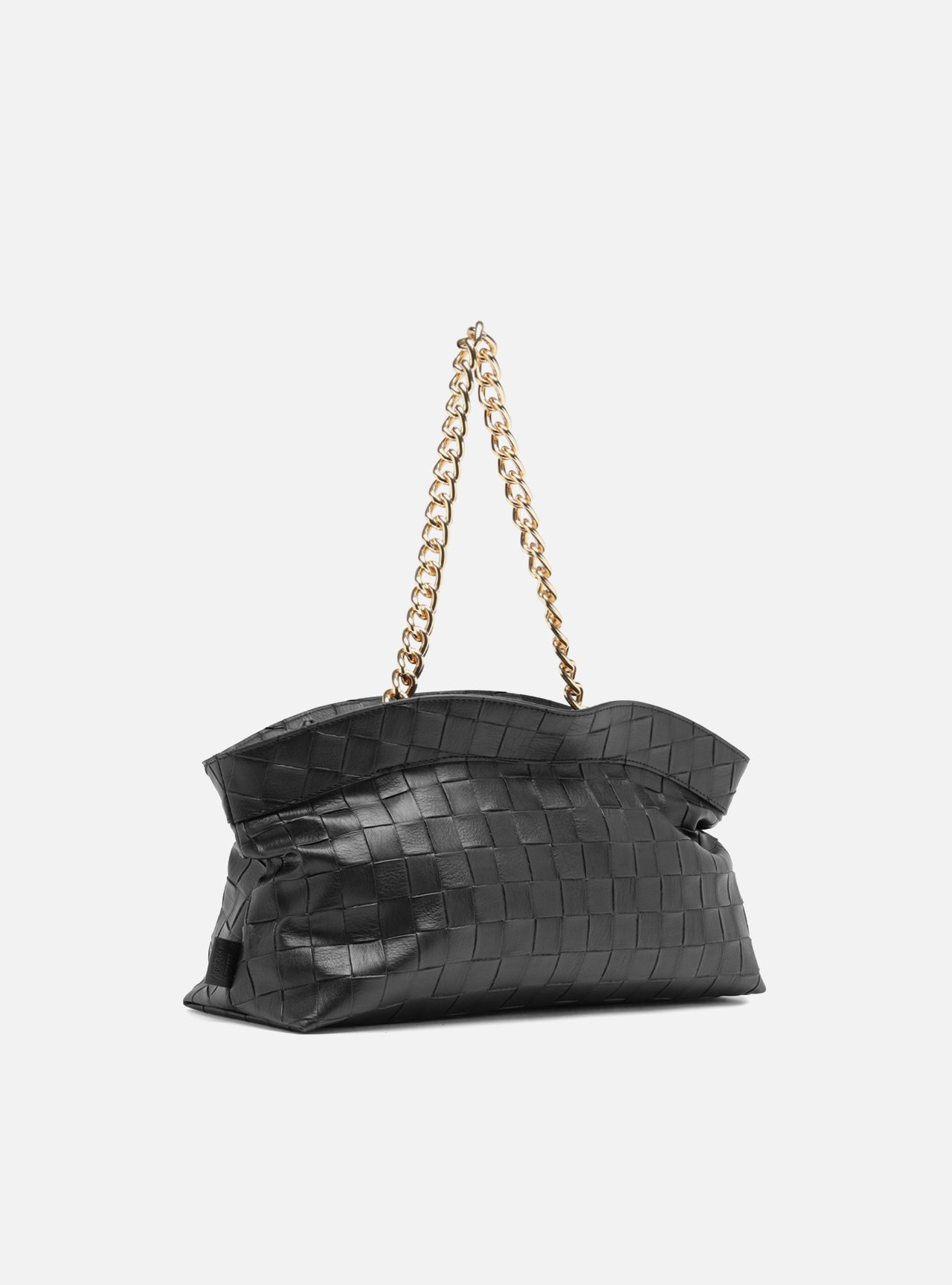 Bolsa Shoulder Preta Média Tressê Alça Corrente — foto 5