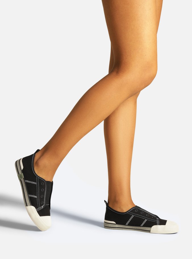 Tênis Slip On Preto Lona Collab Alme