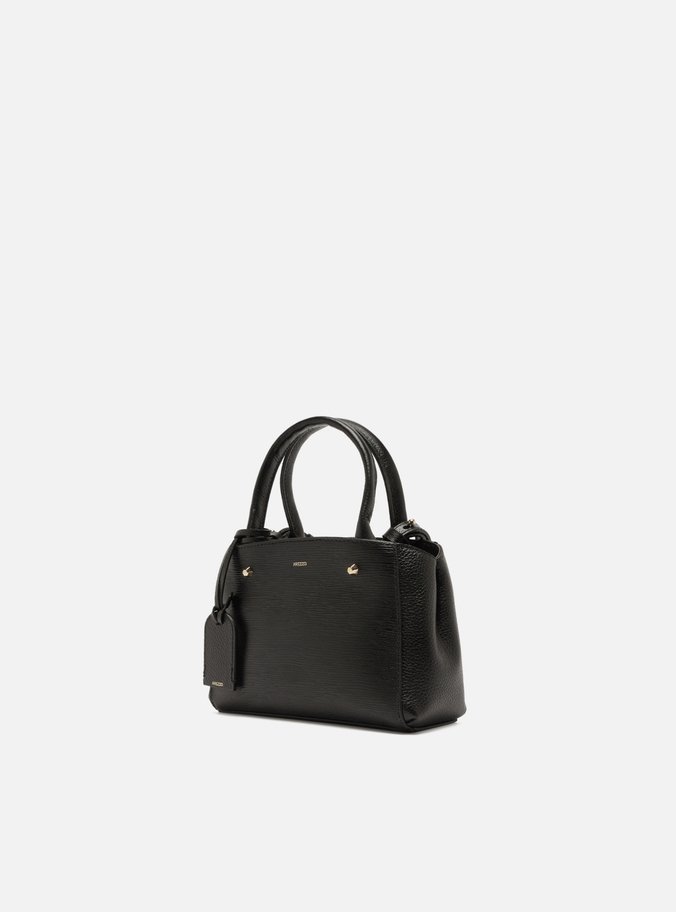 Bolsa Tote Preta Couro Bella Pequena