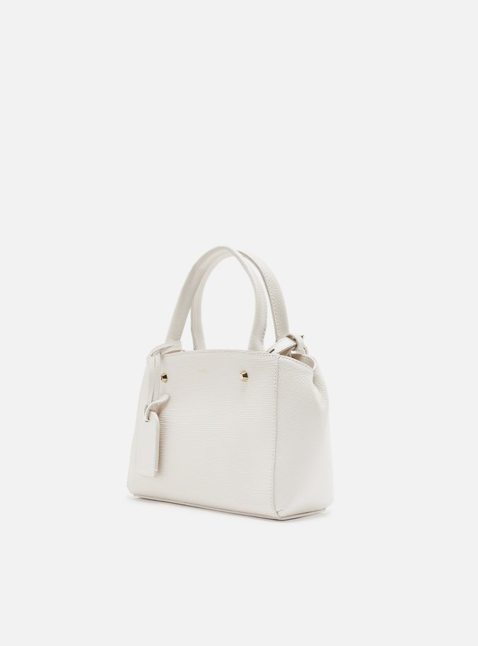 Bolsa Tote Off-White Couro Wave Bella Pequena