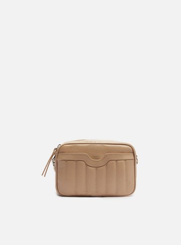 Bolsa Tiracolo Bege Couro Francine Pequena