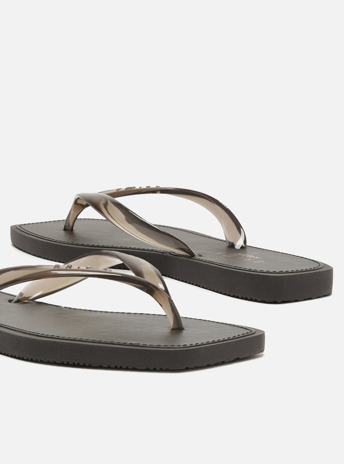 Chinelo de Dedo Preto Transparência Brizza Square