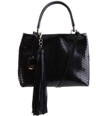 Bolsa Satchel Taty Snake Preta
