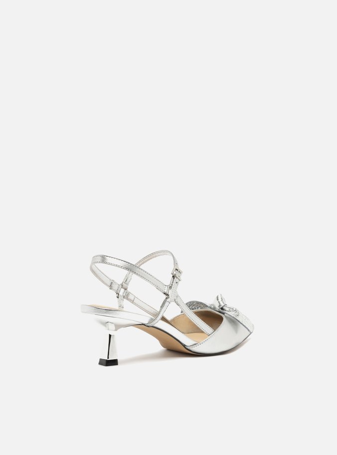 Scarpin Prata Salto Fino