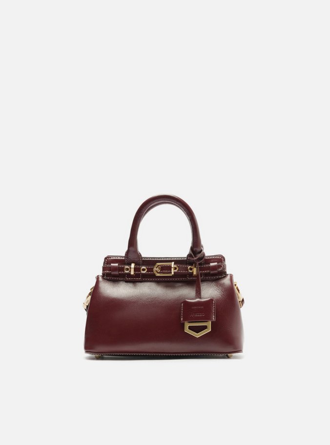 Bolsa Tote Vermelha Couro Pequena Bag Charm Victória
