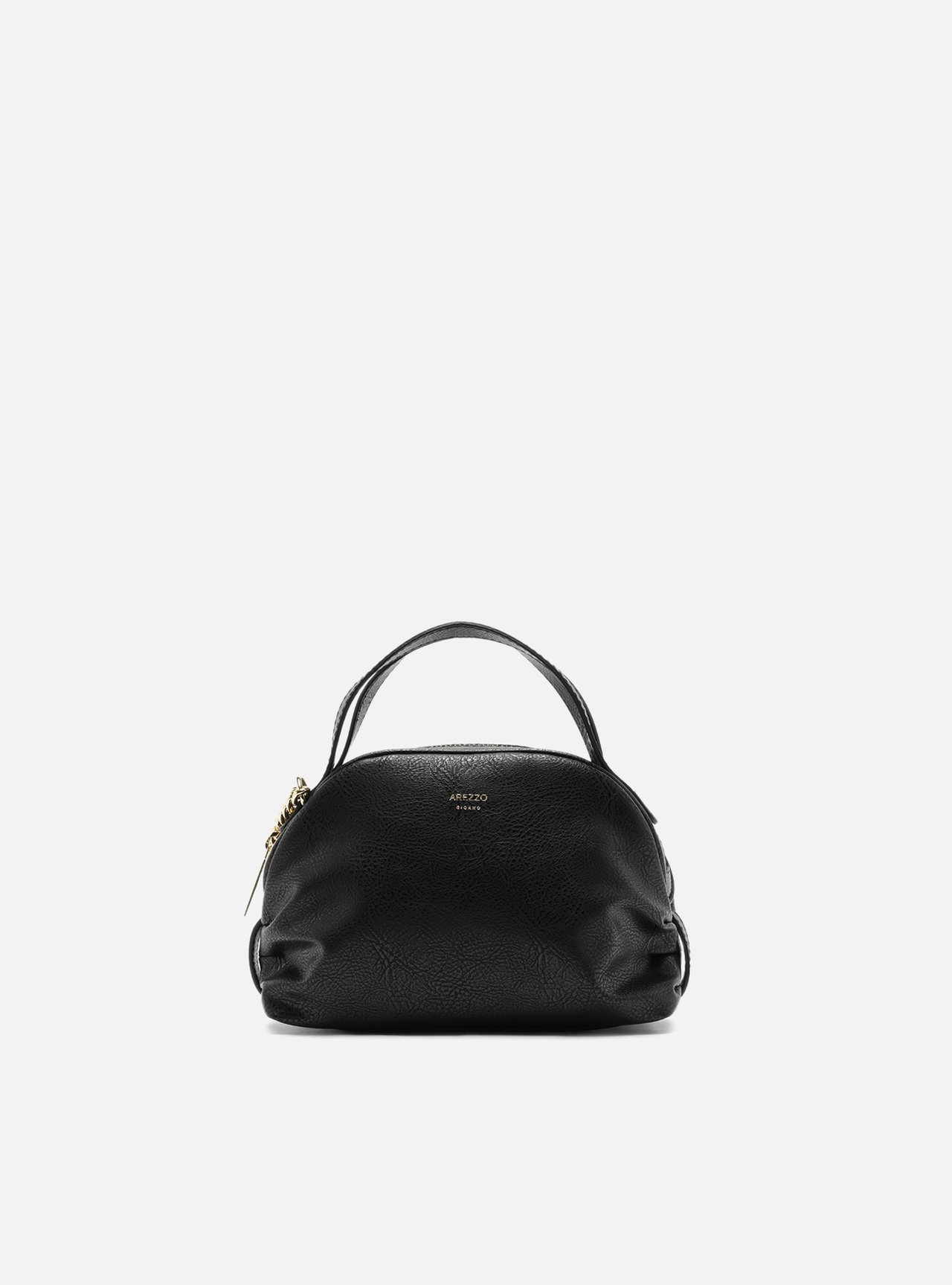 Bolsa Tiracolo Preta Pequena Corrente Dourada — foto 1