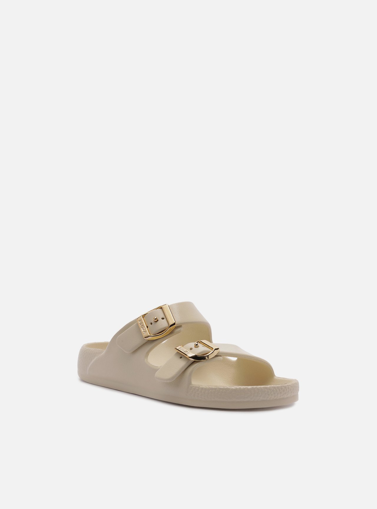 Sandália Slide Off White Fivelas Metálicas Brizza — foto 2