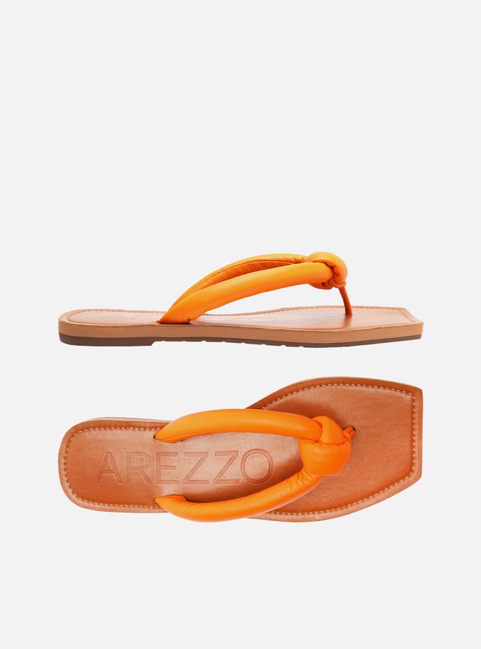 Flip Flop Laranja Tiras Bombadas