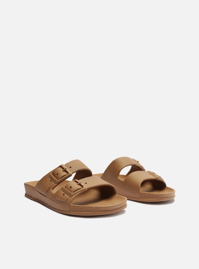 Chinelo Slide Marrom Fivelas Brizza