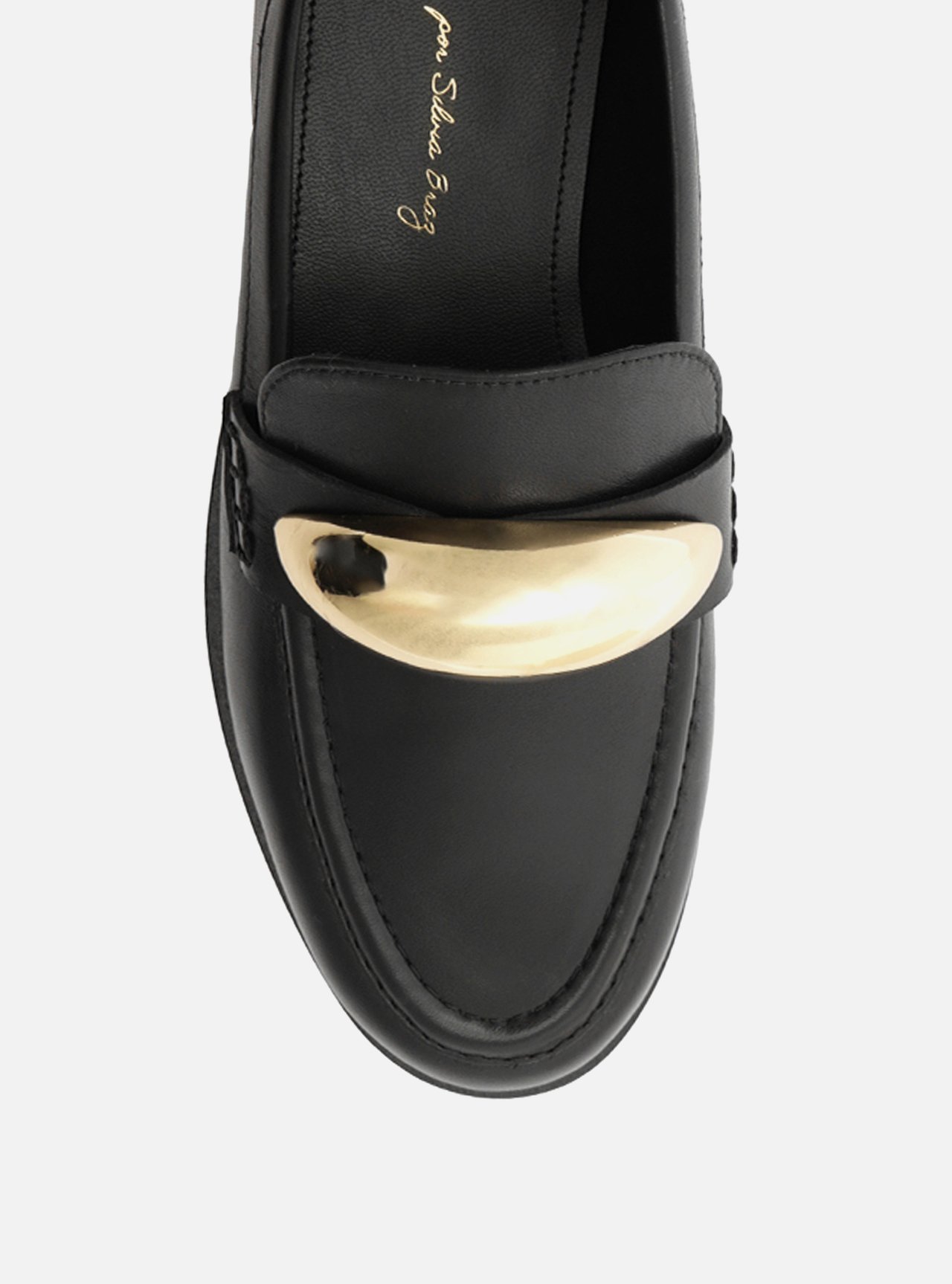 Mocassim Preto Couro Bico Redondo Bridão — foto 5