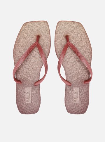 Chinelo de Dedo Vermelho Metal Square Brizza