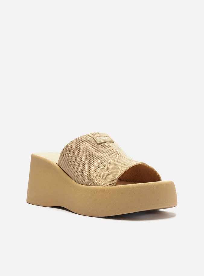 Tamanco Bege Knit Flatform Barcelona