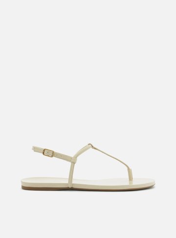 Sandália Rasteira Off-White Tiras Slim Básica