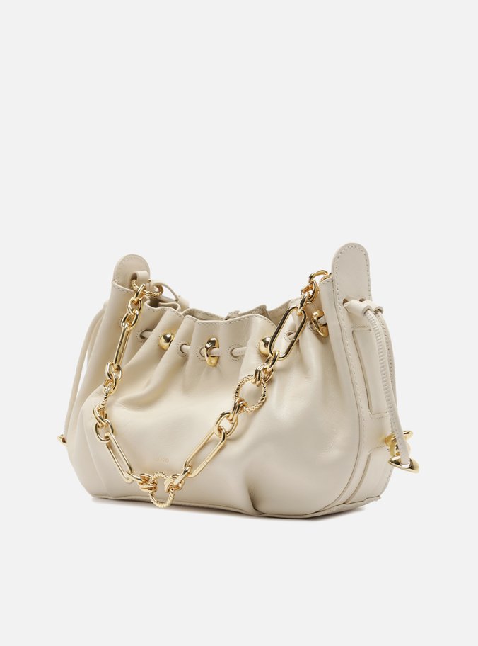 Bolsa Shoulder Branca Couro Grande Corrente