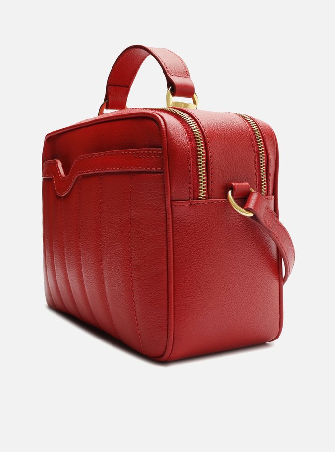 Bolsa Tiracolo Vermelha Couro Francine Média Costuras