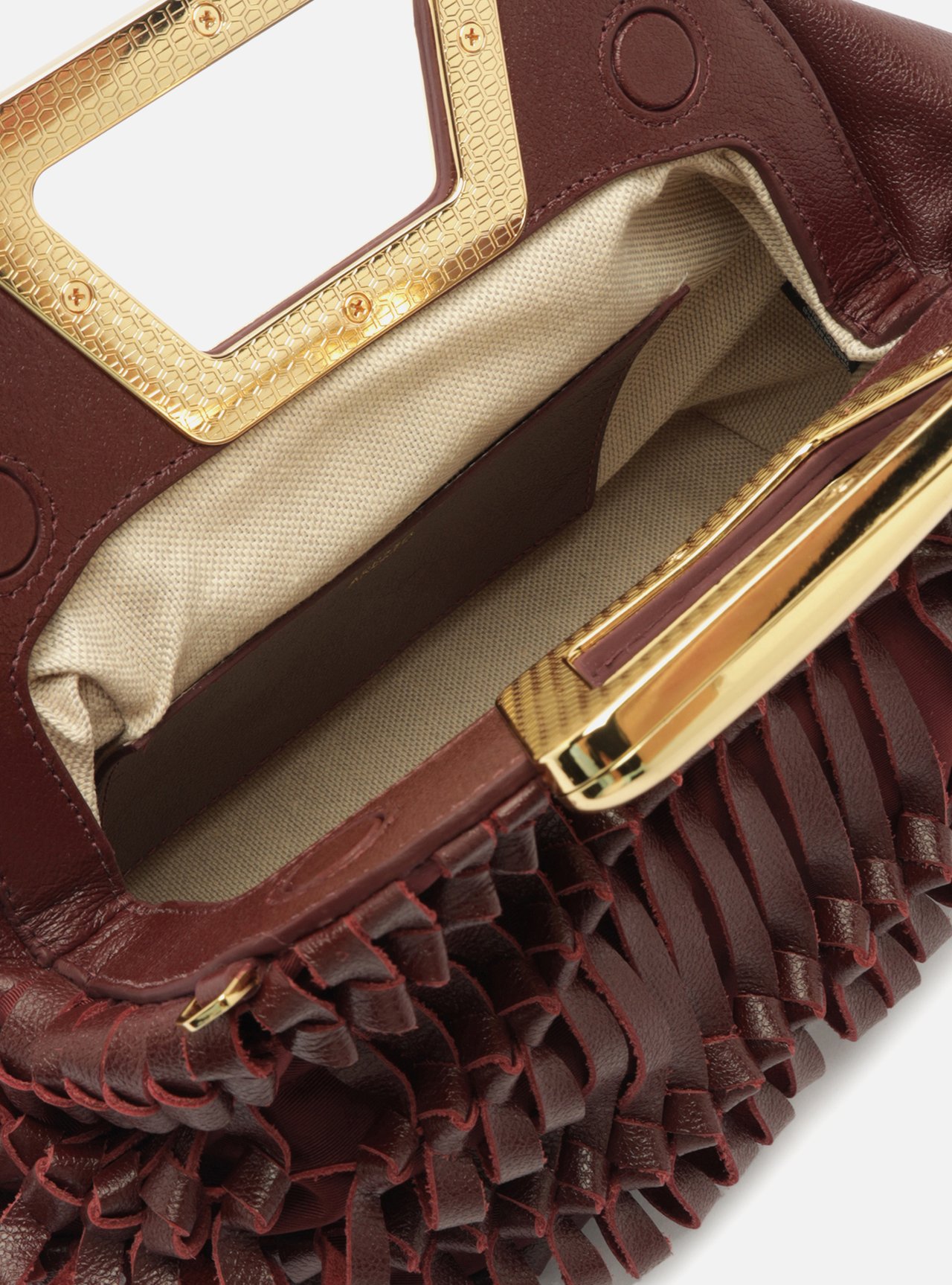 Bolsa Tiracolo Vinho Couro Média Alça Metal — foto 4