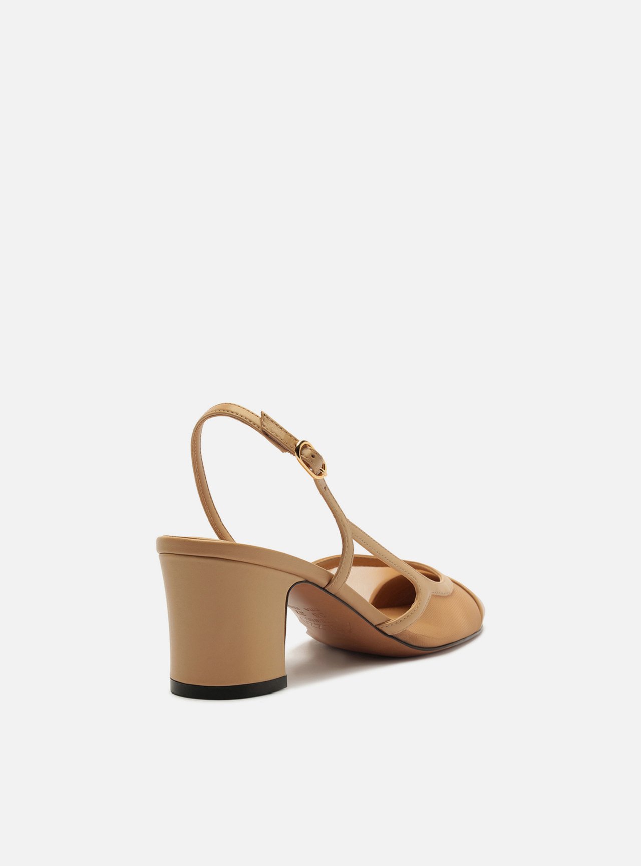Scarpin Nude Salto Bloco Slingback — foto 3