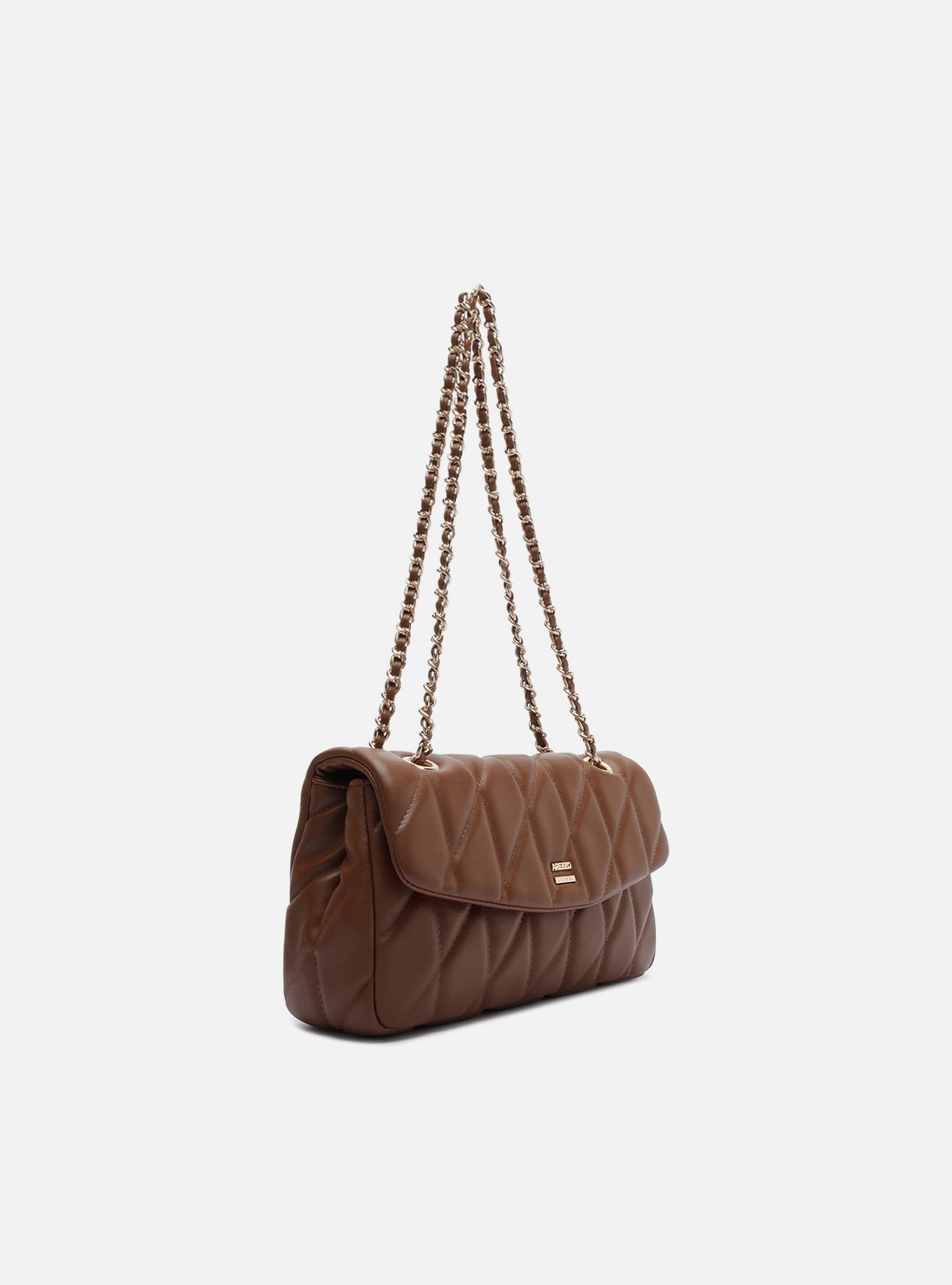 Bolsa Tiracolo Marrom Média Matelassê Corrente — foto 2