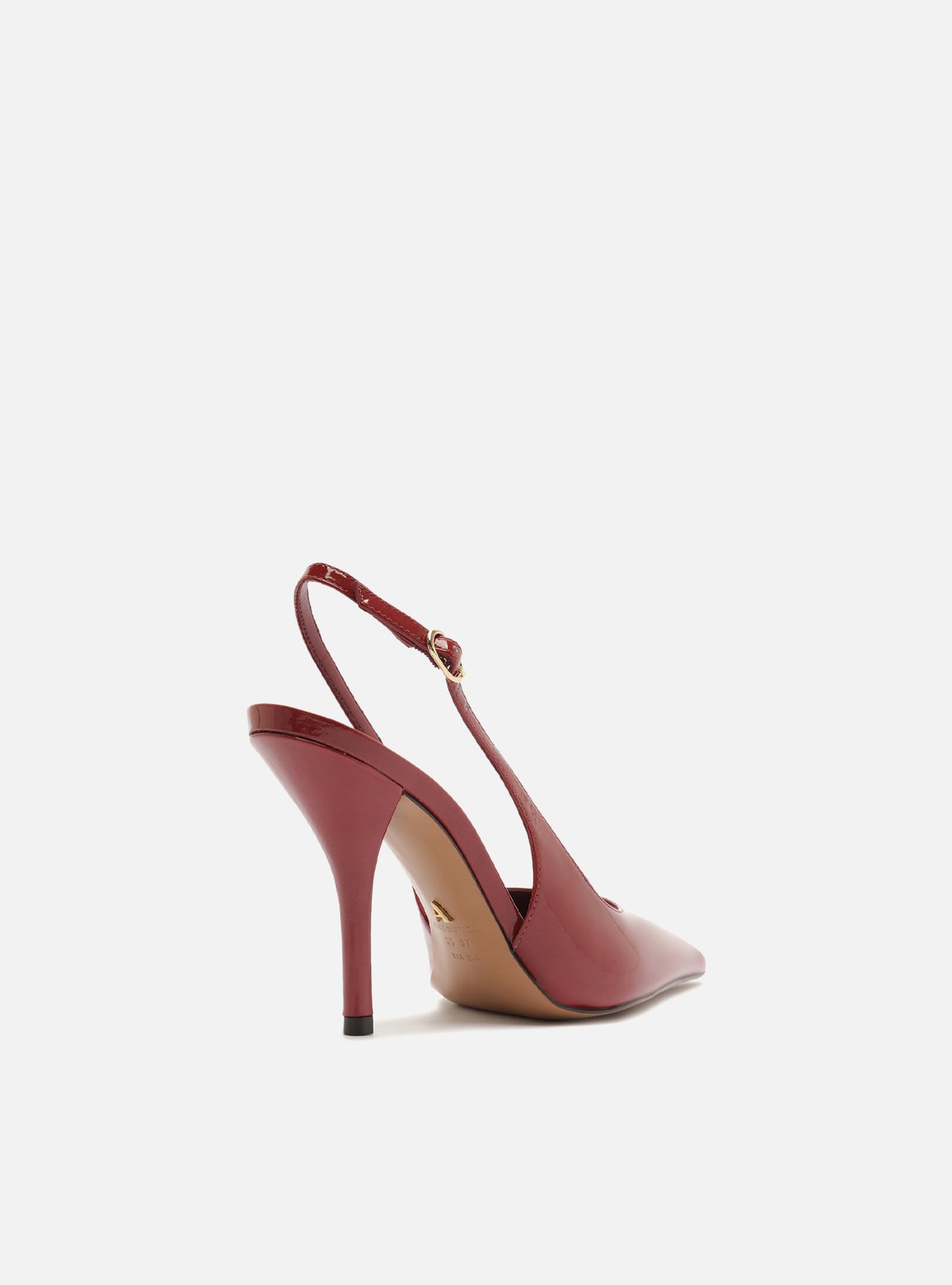 Scarpin Vermelho Salto Fino Fivela Slingback — foto 3