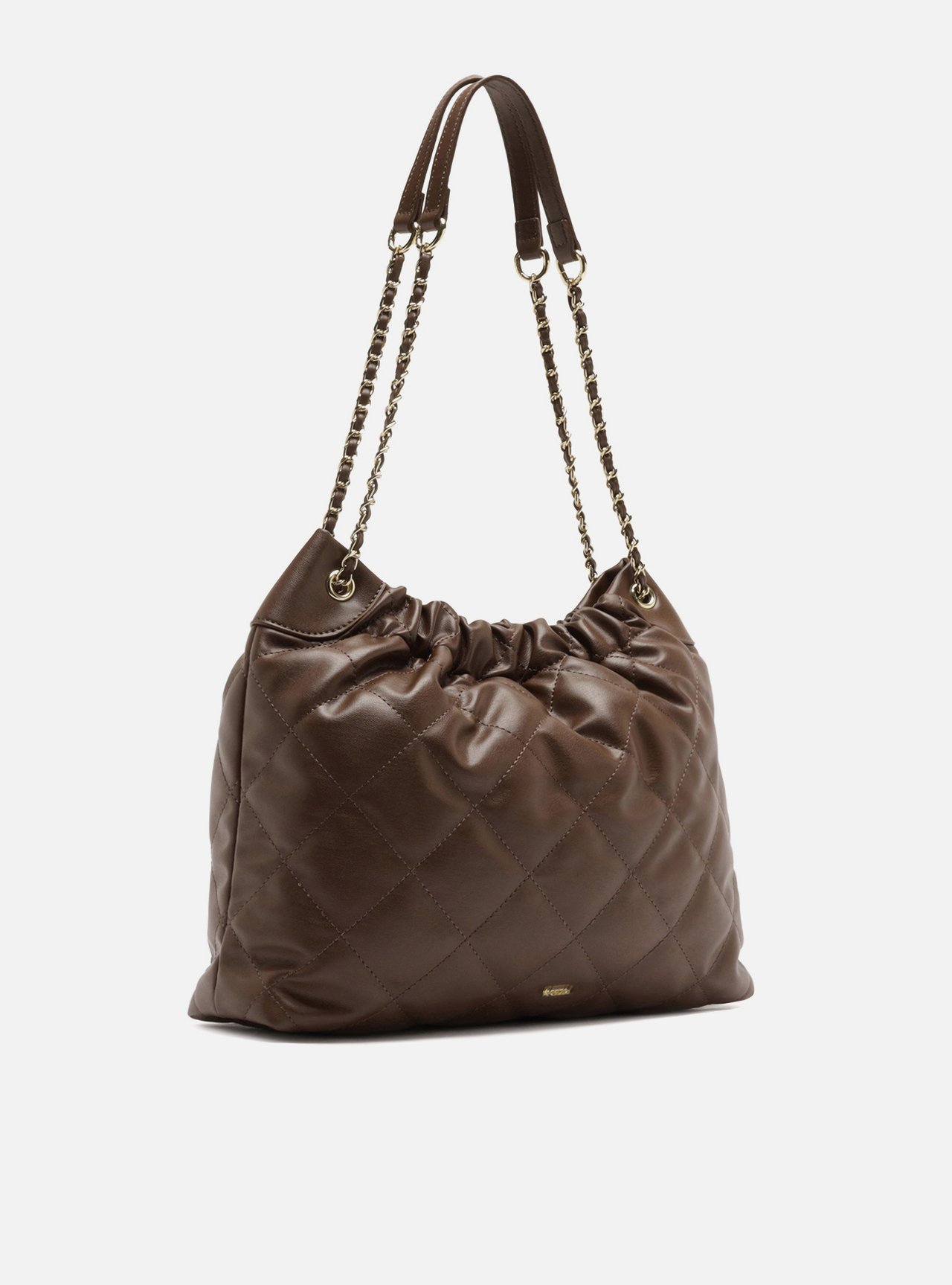 Bolsa Tiracolo Marrom Grande Matelassê — foto 5