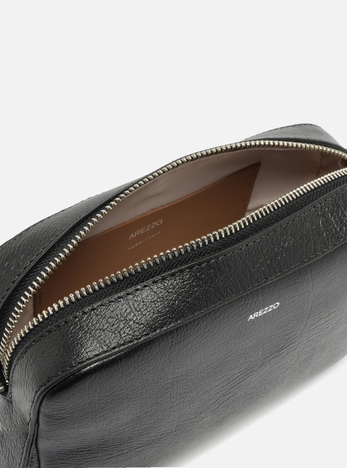 Bolsa Tiracolo Preta Couro Abraccio 2.0 Pequena