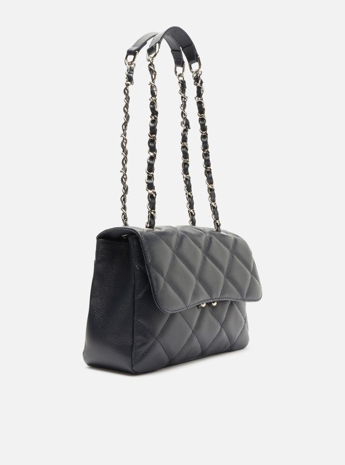 Bolsa Tiracolo Azul Couro Mizz Média