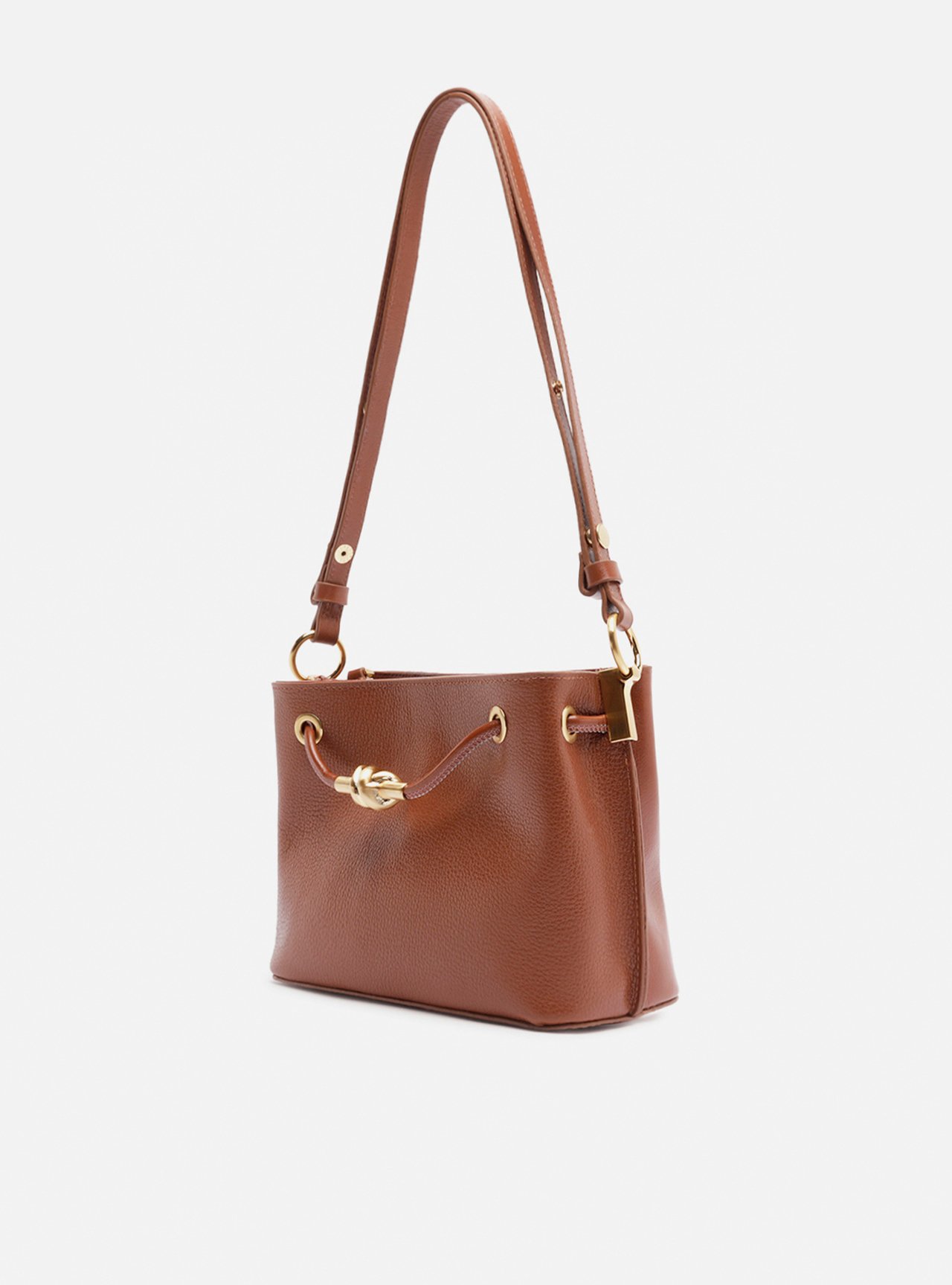 Bolsa Tiracolo Marrom Couro Helena Pequena — foto 2