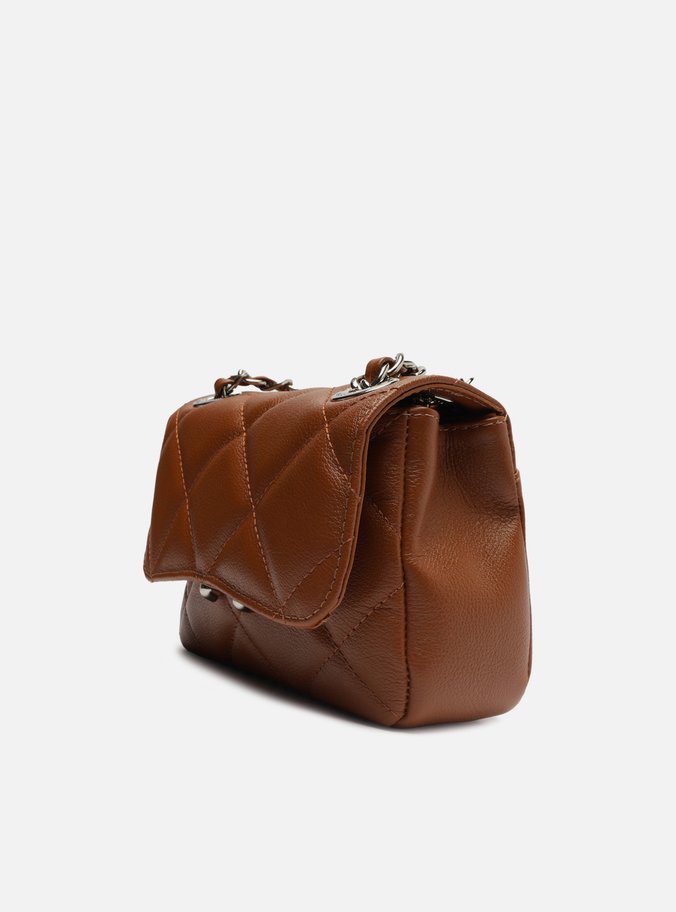Bolsa Tiracolo Marrom Caramel Couro Mizz Pequena