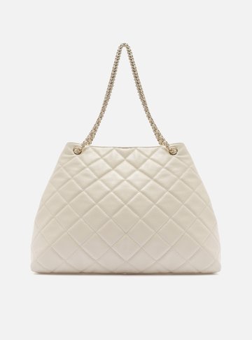 Bolsa Tote Branca Couro Matelassê Gab Grande