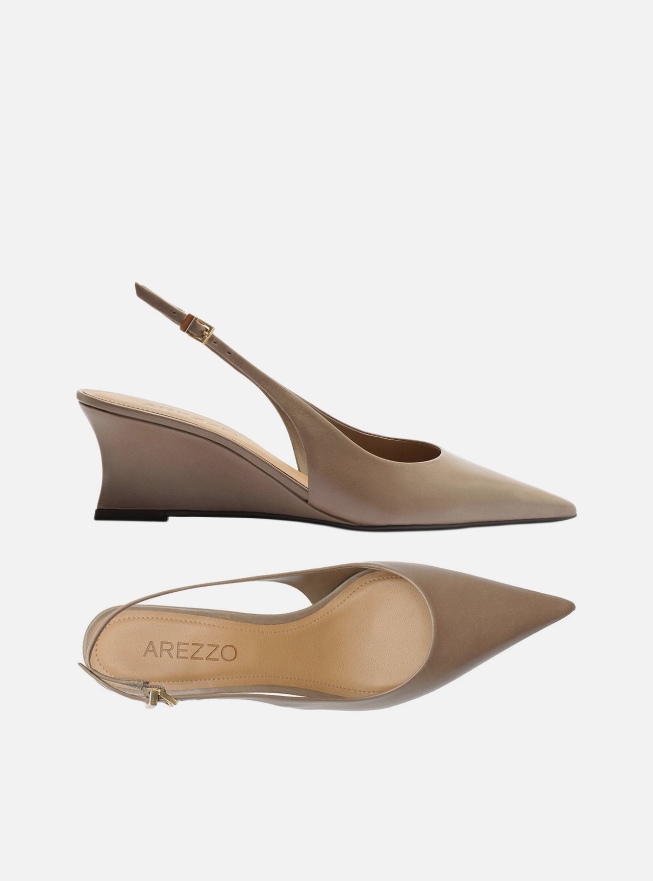 Scarpin Cinza Couro Anabela Slingback — foto 5