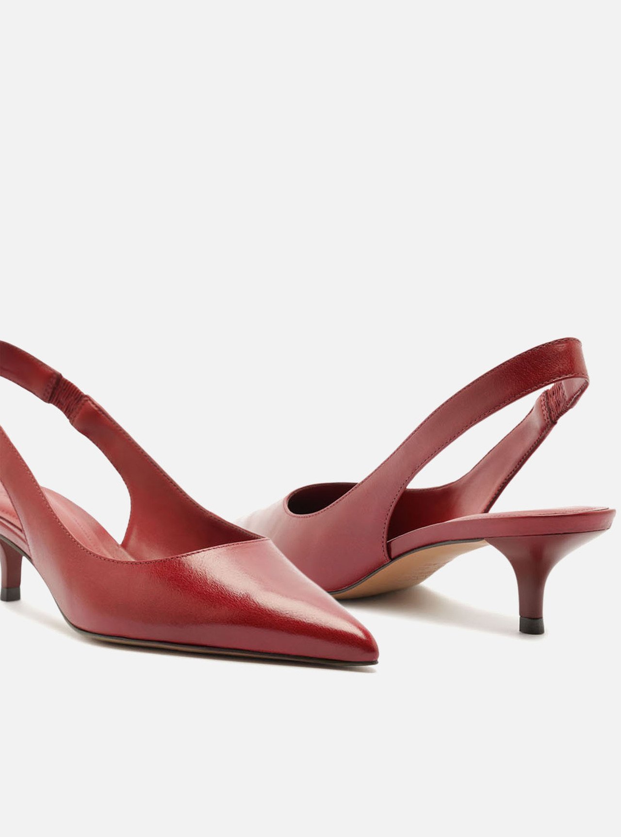 Scarpin Vermelho Couro Salto Fino Slingback — foto 4