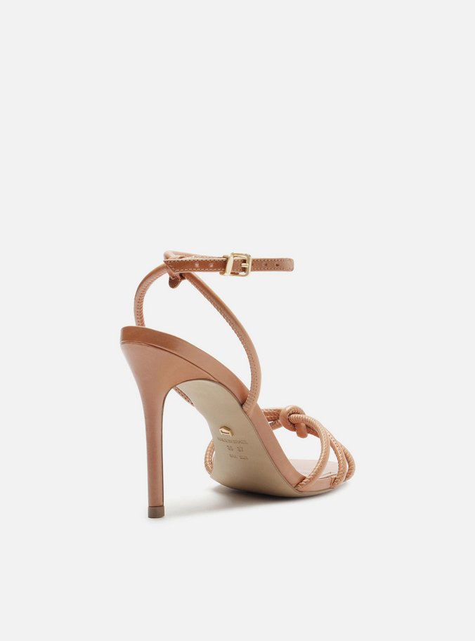 Sandália Marrom Salto Fino Custom Anklet