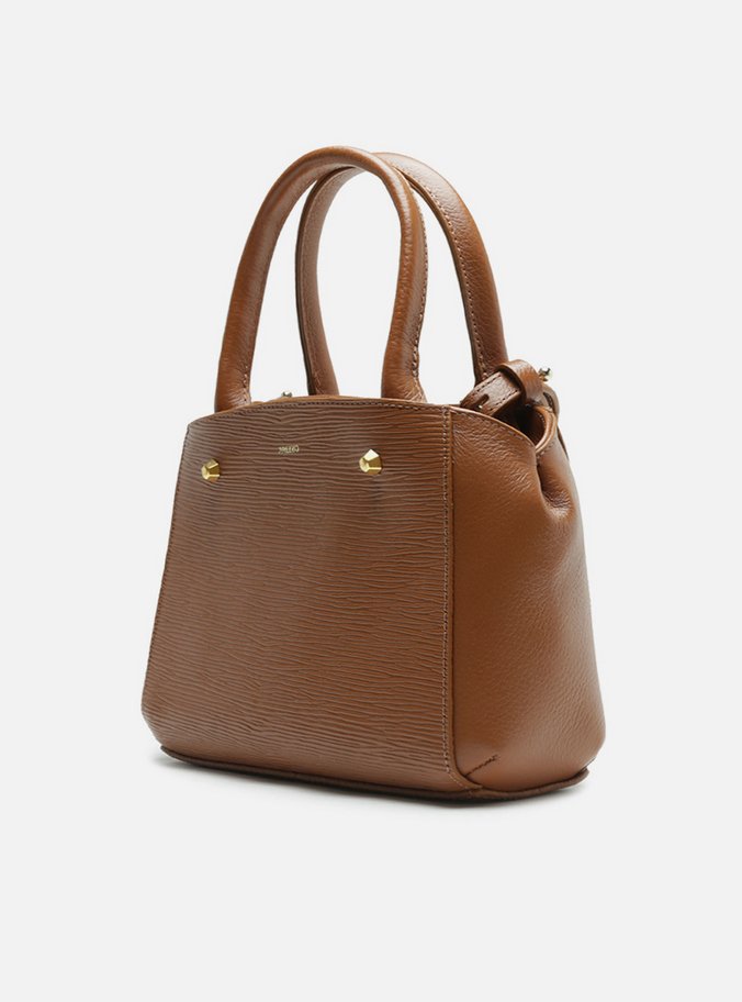 Bolsa Tote Marrom Couro Bella Pequena Cúrcuma