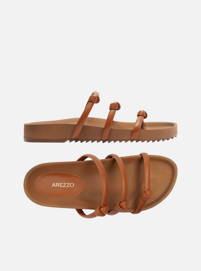Papete Marrom Flatform Tiras Nó