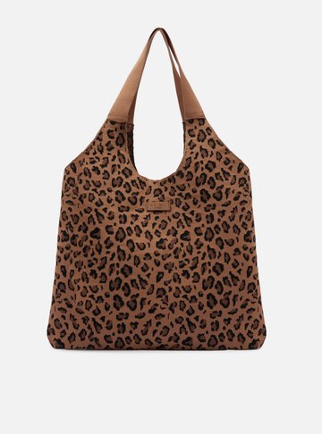 Arezzo — Bolsa Shopping Animal Print Knit Grande Brizza