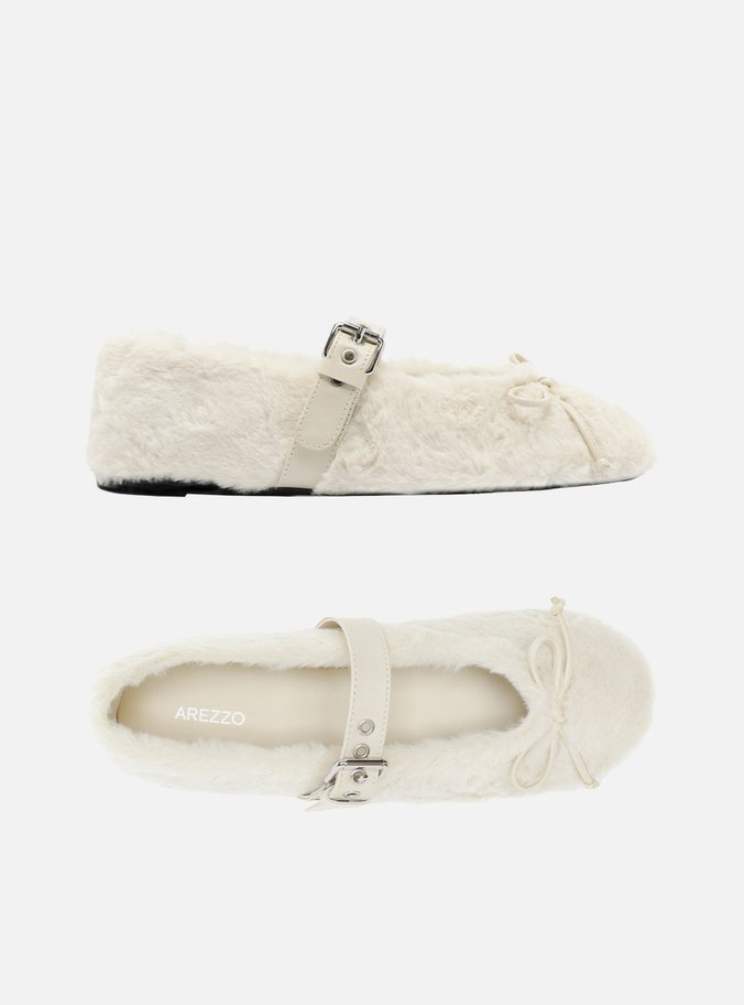 Sapatilha Branca Pelo Sheep Laço