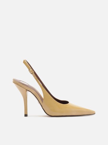 Arezzo — Scarpin Nude Salto Fino Fivela Slingback