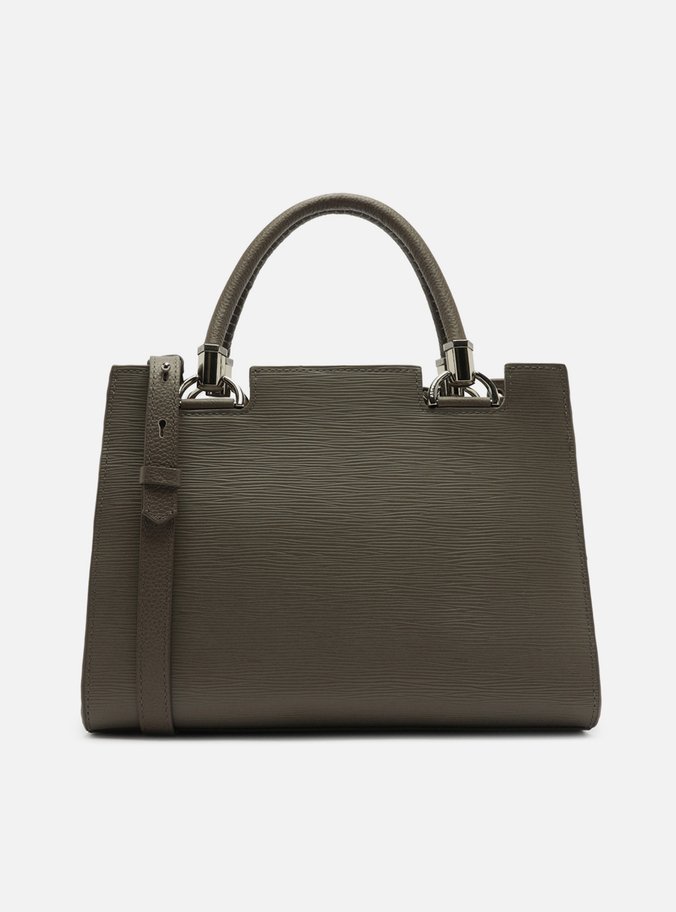 Bolsa Tote Cinza Couro Abraccio Grande
