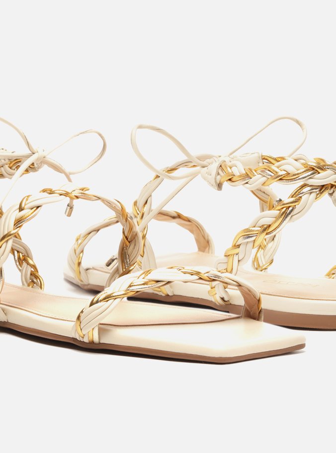 Sandália Rasteira Off-White Amarração