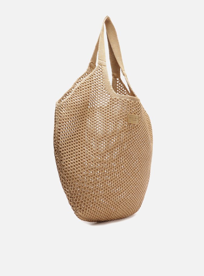 Bolsa Shopping Bege Crochê Mayra Grande