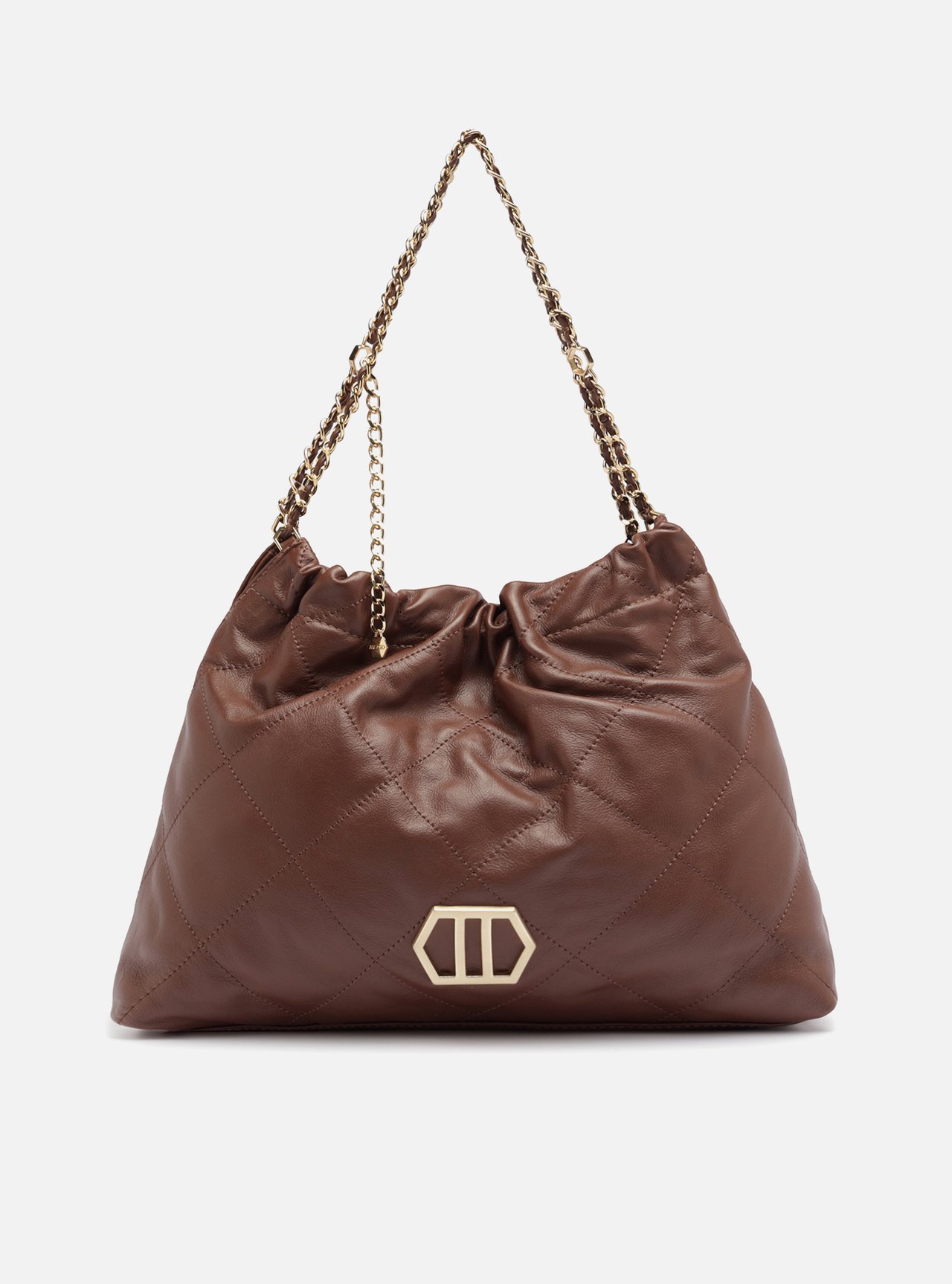 Bolsa Hobo Marrom Couro Grande — foto 1