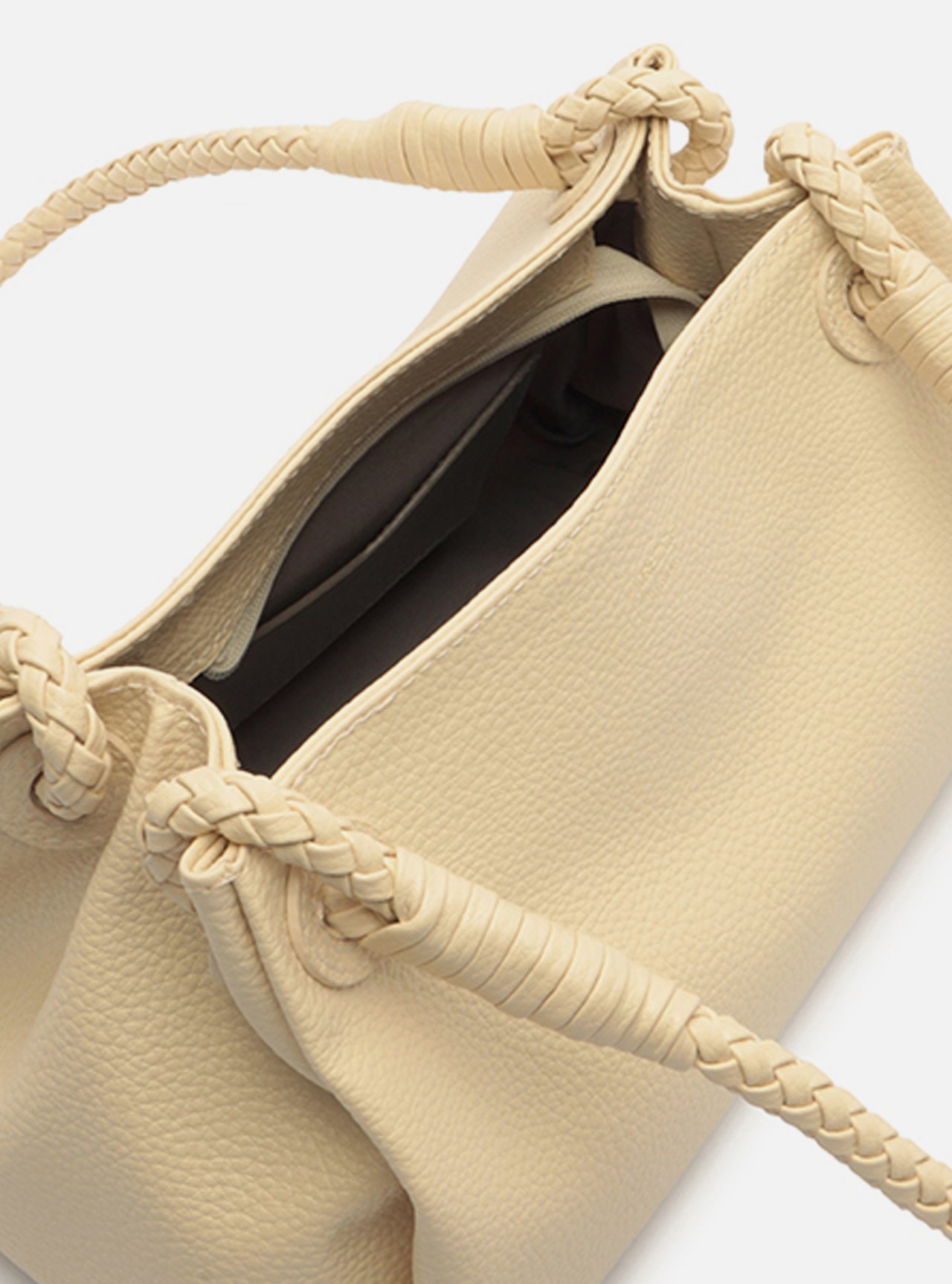 Bolsa Shoulder Branca Média Alça Trançada — foto 4